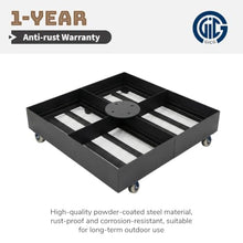 1100 LBS Steel Umbrella Base With Locking Wheels For Large Offset Umbrellas
