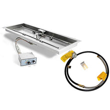 HPC Fire Push Button Flame Sensing Gas Fire Pit Kit, 36x14-Inch Pan 30x8-Inch Burner, Propane for Small Tank (TOR-FPPK36X14-H-FLEX-LP-ST)
