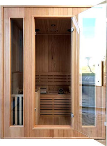 MCP Sauna Canadian Hemlock Wood Indoor Sauna Spa 60" 2-3 Person Wet/Dry Heater