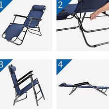 HYUIO Oversized Reclining Chair with Cotton Cushion for Garden Outdoor Patio Sun Loungers Bed Recliner Folding Gravity Lounge Chair (Loading up to 280kg with Head Pillow)