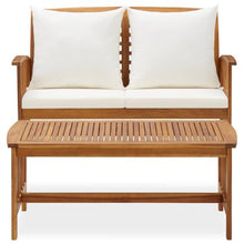 RJPLMFV 2 Piece Patio Lounge Set with Cushions Solid Acacia Wood