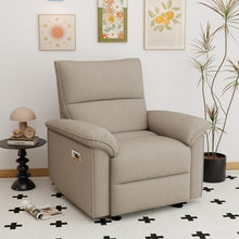 KEIKI Wall Hugger Recliner Chair, Zero Wall Electric Recliner Chairs with USB Port， Electric Recliner for Living Room, Fabric Reclining Armchair for Small Space, Brown