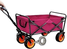 Outdoor Folding Utility Wagon with Adjustable Handle, Heavy Duty Garden Cart, Portable Camping Trolley, Load Capacity 80kg/176lbs(Style 2)