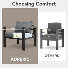 ADRERIC Patio Furniture Set 11 Seats and Coffee Table, 9 Pieces Patio Conversation Set with Thick Cushion, Ottomans, Deluxe Aluminum Modern Outside Sectional for Porch, Balcony, Deck, Yard, Light Gray