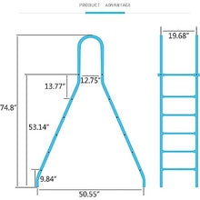 Swimming Pool Ladder Above Ground, 4 Steps Pool Ladder Load 500 Lb, Double-Sided Anti Slip Pool Steps Above Ground, for Backyard Above Ground Pool