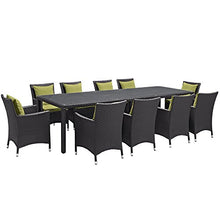 Modway Convene 11-pc Outdoor Patio Dining Set Espresso Peridot