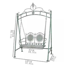 yinxx240708 Heavy-Duty Outdoor Benchs Balcony Decoration Cradle Double Chair, Outdoor Garden Iron Swing Chair,Suitable for Terrace Park Slatted Seat for Park, Yard & Porch