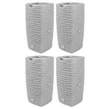 Good Ideas Impressions Riverwalk 50 Gallon Faux Slate Surface Dual Spigot Rain Barrel Light Granite 4 Pack