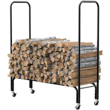 DJVHSRI Portable Structurally Stable Firewood Rack, Heavy Duty Logs Holder for Outdoor Indoor Fireplace, Wood Rack with Universal Wheels,