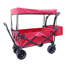 ZGLINMZ Trolley Folding Garden Trolley Cart Heavy Duty Wagon with Canopy Multi-Function Shopping Cart for Outdoor CampingPull Truck with 4 Wheels, Load：150kg
