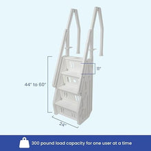 Adjustable Above Ground Pool Ladder for 44 to 60-inch Wall Height Pools