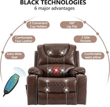 UOPYNE Power Lift Recliner Chair for Elderly with Massage and Heat, Electric Lay Flat Sleeping Recliner with Cup Holder, Breathable Leather Infinite Position Reclining Sofa