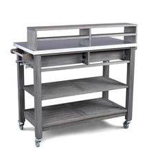 Afuera Living Traditional Wood Potting Bench with Steel Top Grey