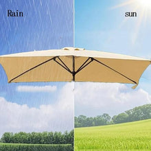 Replacement Canopy for 6.5'x10' Patio Umbrella - Waterproof Rectangular Parasol Top Cover UV-Resistant Fabric Easy Installation for Market Tables Outdoor Shade Solution,Black-300x200cm/10x6.5ft