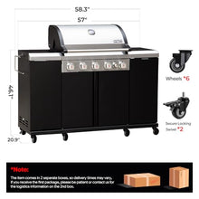 Brand-Man Propane Gas Grill Island Outdoor Kitchen & Storage Cabinets