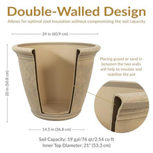 Sunnydaze Anjelica 24'' Large Plastic Planter Pot for Plants, Beige, 4pk