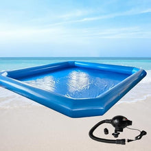 TECHTONGDA Large Inflatable Pool with 110V Blower Blue