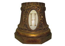 MY SWANKY HOME Ornate Gold Monogrammed Greenery Planter Urn | Indoor Outdoor Pedestal Garden Tree Pot