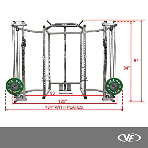 Valor Fitness Cable Crossover & Lat Pull Power Rack Bundle - BD-11BCCL Power Rack w/ Cable Crossover & Lat Pull