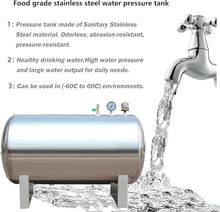 Stainless Steel Horizontal Pressure Tank - Automatic Water System for Garden Irrigation, Well Pumps & Cottage Industry, Includes Mounting Fittings(Size:(140x85cm/55x33in)700L/185Gal)