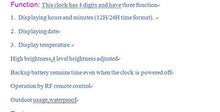 GOWE large size outdoor waterproof 8inch 4digits amber color time and temperature clock
