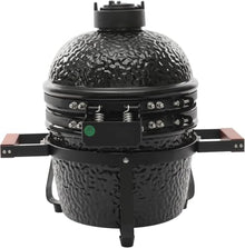 Portable Ceramic Charcoal Grill and Smoker,12.6 Inch Outdoor Bbq Oven with 20mm Thick Walls,50-800°f,for Patio,Camping,Picnic