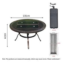 cfycfy987 Grilling Table Outdoor Cast Aluminum Tables Domestic Charcoal Barbecue Table Electric Oven Courtyard Terrace Garden Leisure European (Without Chair) Outdoor