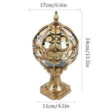 KISAD Outdoor Globe Pillar Lantern European Courtyard Landscape Ball Post Light Exterior Aluminium Glass Garden Column Lamp for Lawn Villa Patio(Bronze,34cm/13.3in)