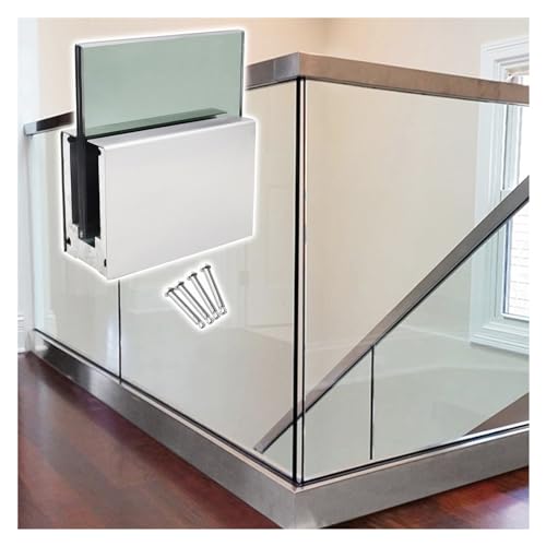 1pc Durable Glass Pool Fence Spigot Balustrade Railing Post Clamp - Easy Install Aluminum Clamp for 10-17mm Glass Panels(Silver,L 5M/197 Inch)