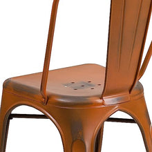 Flash Furniture Metal Indoor/Outdoor Stackable Chair, Orange, 4-Pack