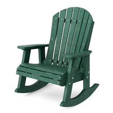 Wildridge Heritage Adirondack Rocking Chair, Turf Green - Outdoor Weather Resistant HDPE Rocking Chair for Patio, Deck, Fire Pit