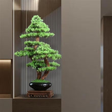 HCZKIUJ Bonsai Simulation Welcome Pine Bonsai Ornaments Living Room Entrance Hotel Landscape Indoor Fake Potted Plants Plant