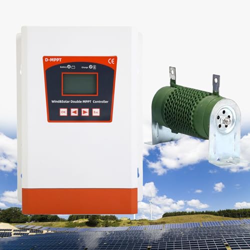 Fablestoryem 12000W Wind Solar Hybrid Charge Controller, 12V/24V/48V Regulator Dual MPPT Wind Solar Hybrid Boost Controller, for Wind Turbine Generator Charger Battery, Solar Controller,12V/24V Auto
