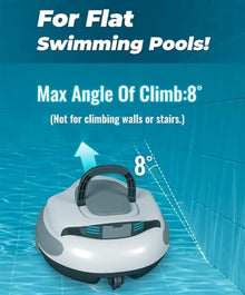 KANGJIEM Automatic Pool Cleaner, Powerful Robotic Pool Vacuum with 2 Motors, Wall Climbing,100 Mins Running Time for Above-Ground Pools up