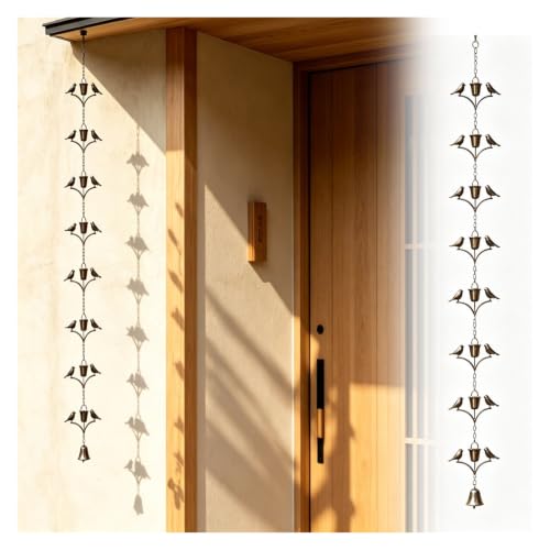 RNLFSP Custom Length Outdoor Rain Chain for Patio/Garden/House Décor