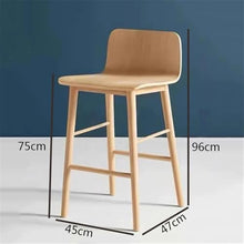 DINBOZ26X Counter Stools Original Wood Color High Stool Bar Restaurant Household Wooden High Chair Multi-Size Optional Bar Stools(XL)