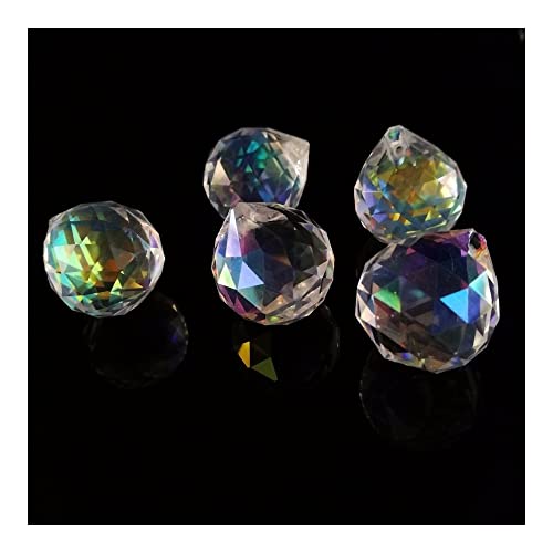 JUIYU Chandelier Crystal Prisms Pendants AB Crystal Chandelier Balls Glass Lighting Prism Faceted Hanging Prism Suncatchers Crystals Lighting Lamp Replacement Parts (Color : 30mm 102pcs)