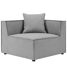 Modway EEI-4378-GRY Saybrook Patio Upholstered Loveseat and Ottoman Set in Gray,64 x 69 x 25.5