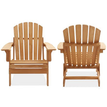 Casafield Oversized Folding Adirondack Chair, Set of 4 Cedar Wood Outdoor Fire Pit Lounge Chairs for Patio, Deck, Yard, Lawn and Garden Seating, Partially Pre-Assembled - Natural