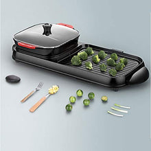 AFPSDLFJDLS Electric Barbecue Hot Pot Grill Smokeless Pan Large Non Stick Machine Kebab Indoor