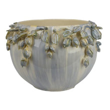 Hassyee Decorative Bowl Planter with Floral Garland Rim for Lawn, Living Room, Poolside, Outdoor Flower Pot with Classic Interiors for Growing Flowers, Plants, Herbs