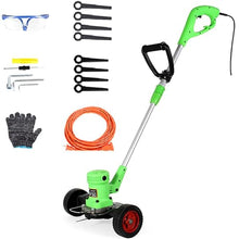 JOMRTS Plug-in Lawn Mower, with Rollers 3-Speed Adjustable Walk-Behind Lawn Mower 680W High Power Plug-in Lawn Mower with 10m Power Cord 2 Blades Household