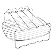 BBQ Rack Skewer Barbecue Grill Baking Tray for Air Fryer Double-Deck Home Replacement