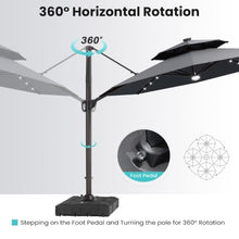 OROTLECT 11' LED Lights Cantilever Patio Umbrella With Base