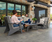 POLYWOOD® Riviera Modern Lounge 4-Piece Set in White/Spectrum Carbon