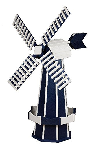 Garden Oaks Specialties Medium Poly Windmill Navy Blue & White