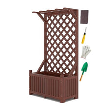 FORRTY garden boxes outdoor raised raised garden bed planter box Comes with small shovel, screwdriver, gloves and planting box inner bag Garden fence flower stand with climbing pergola Can be used for