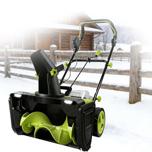 zhenmaster Electric Snow Shovel, Cordless Electric Snow Thrower with 2 X 4.0Ah Batteries, 20-Inch Brushless Design & 180° Rotating Chute for Versatile Clearing On Porches, Decks, and Gardens