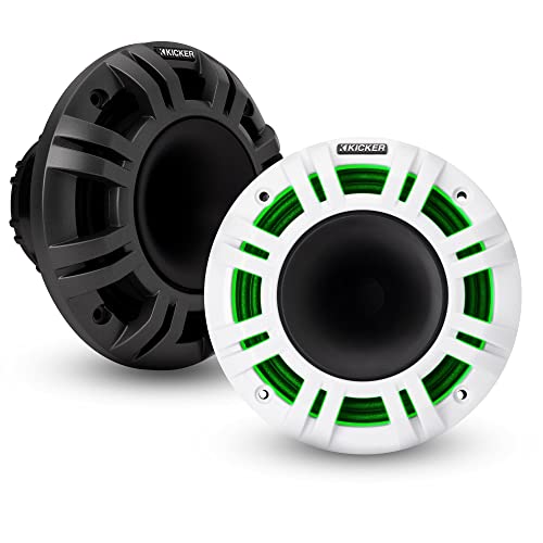 KICKER 48KMXL65 6.5" 4-Ohm RGB-LED Marine Coaxial Speakers Pair