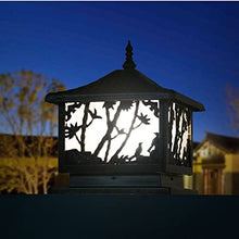 VELLOW Square Post Lights,Waterproof IP44 Outdoor Gate Bollard Pillar Light,E27 Base Exterior Antique Column Lamp Fixtures,Aluminum Glass Housing Stigma Lamps,Decorations Lighting for Patio Railing